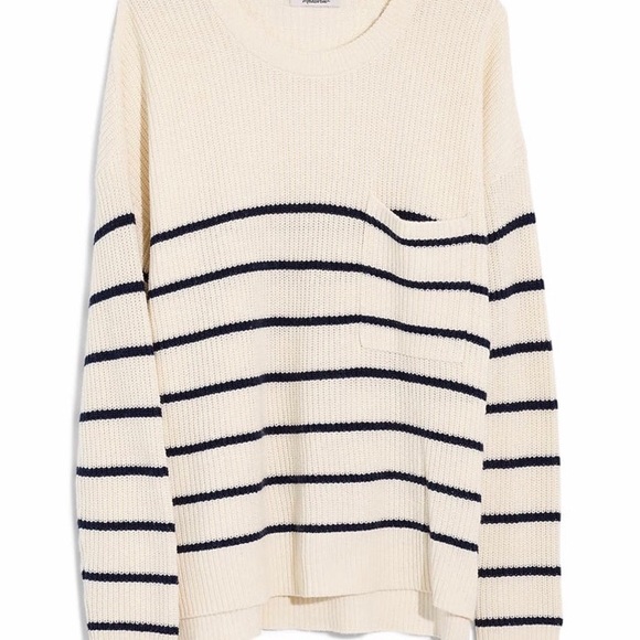 Madewell Nautical Stripe Pocket Pullover Sweater - Picture 3 of 4